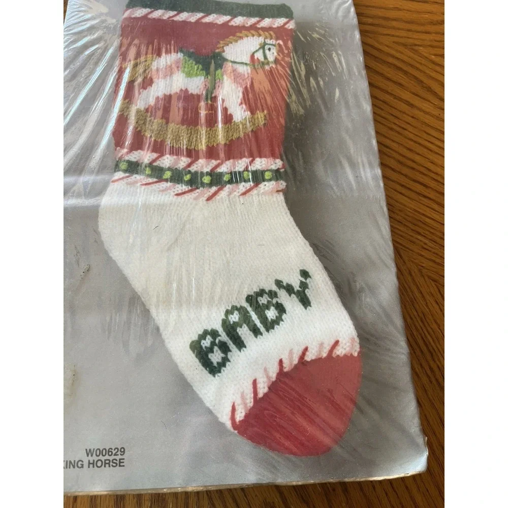 Bernat Christmas Stocking Kit Knit Knitted 1980s Rocking Horse NEW Vintage